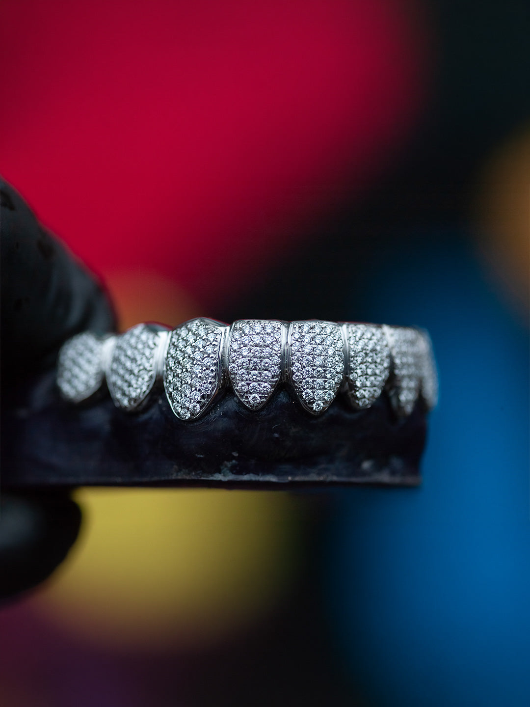White gold grillz bottom 8 pavé diamond set, bespoke by Illoom Sydney